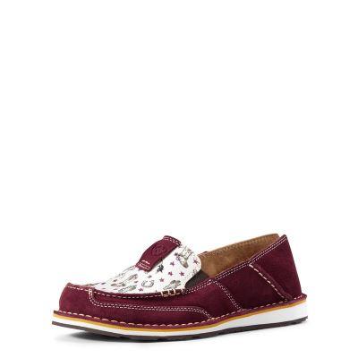 Ariat Cruiser Bordo / Beyaz Loafer Ayakkabı Bayan (34491-433)